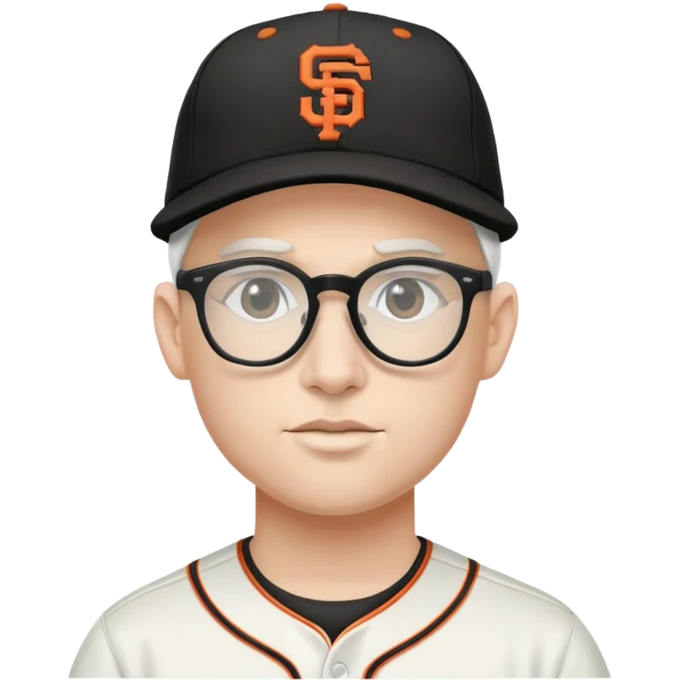 bold white with glasses and black sf giants baseball cap emoji