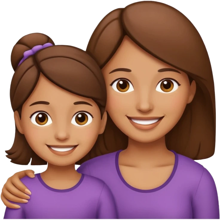 Brown mom and daughter  emoji