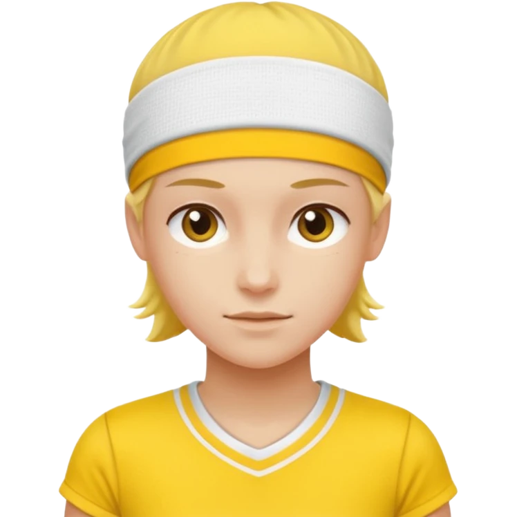 tennisplayer with sweatband, yellow color. emoji
