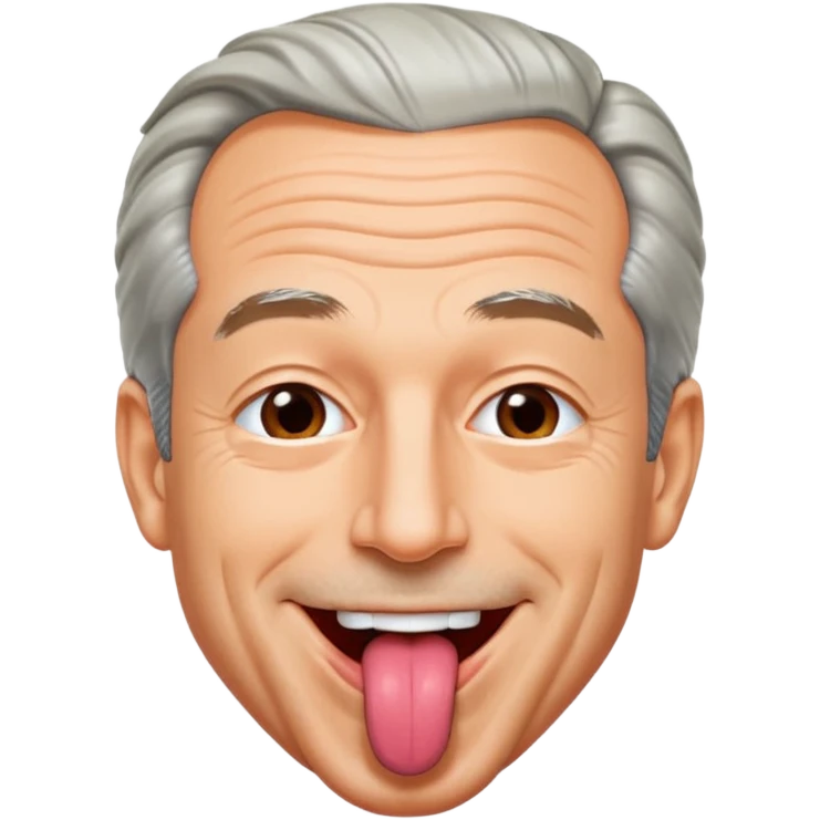 Jeffrey Epstein with tongue out emoji