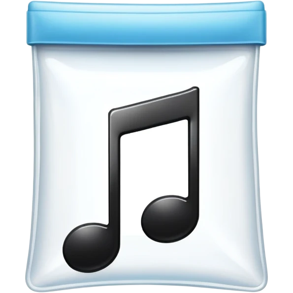 transparent ziplock bag with a black music note inside emoji