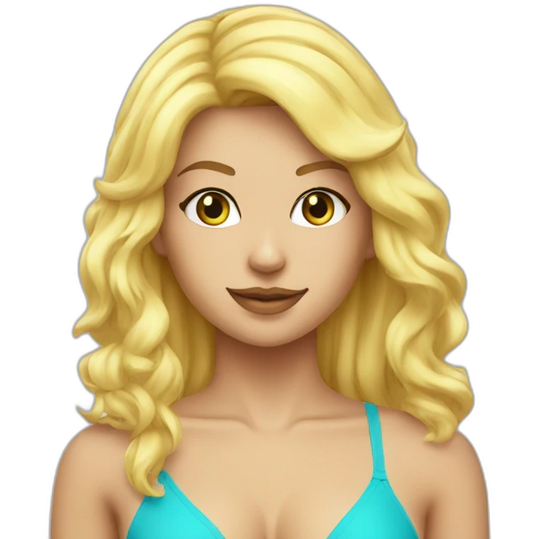 hot catgirl blonde swim suit emoji