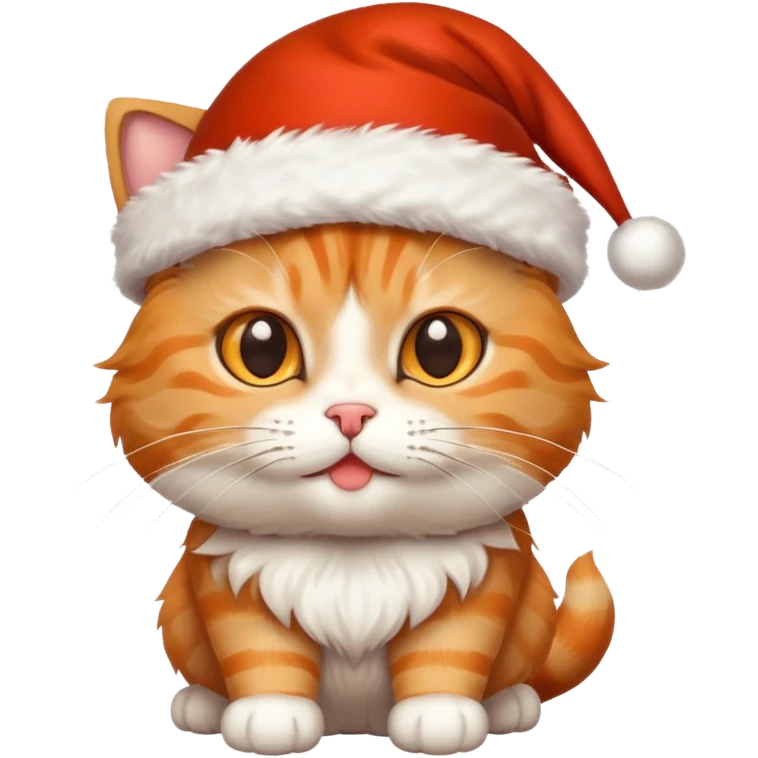 Un gato con sombrero navideño emoji