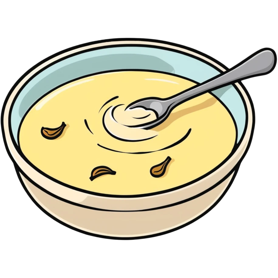 creamy alioli sauce in a small dish with garlic cloves nearby emoji