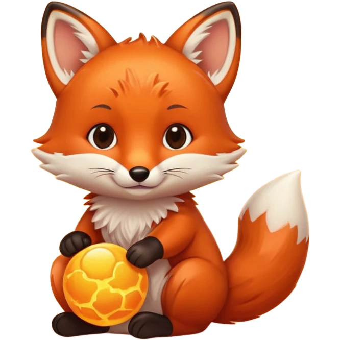 Baby fox holding a sun ☀️🦊 emoji