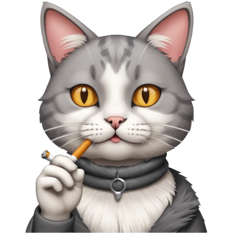 кот курит сигарету emoji