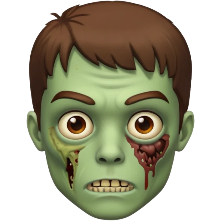 Male zombie emoji, brown bang emoji