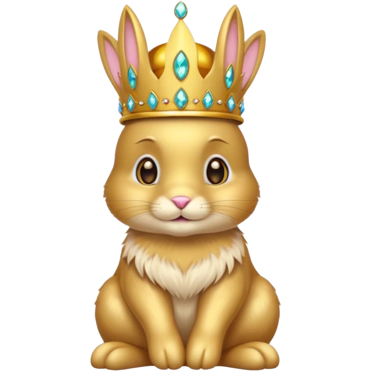 bunny King – proud golden bunny wearing a tall jeweled crown, sitting emoji
