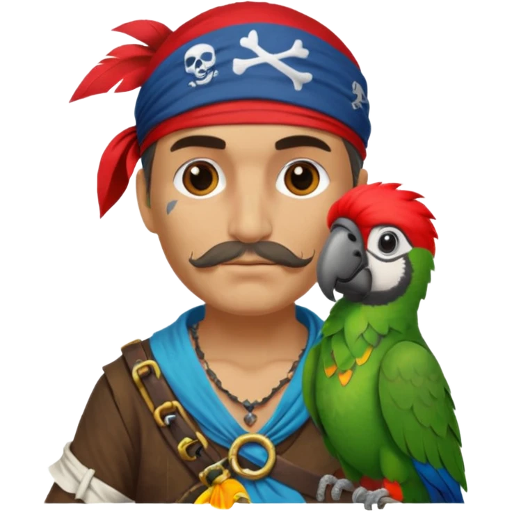 pirate and parrot emoji