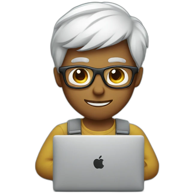 nerd with macbook emoji