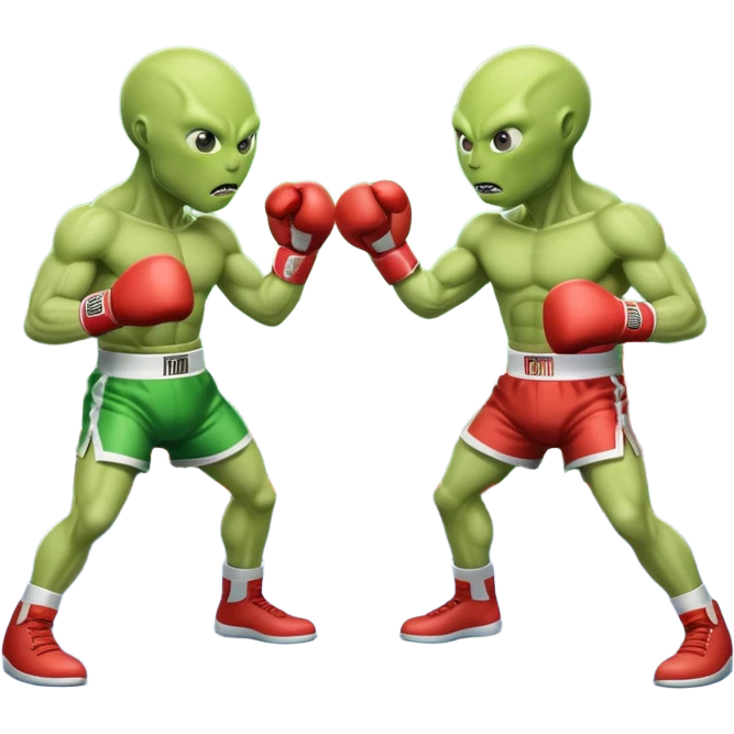 two aliens boxing
 emoji
