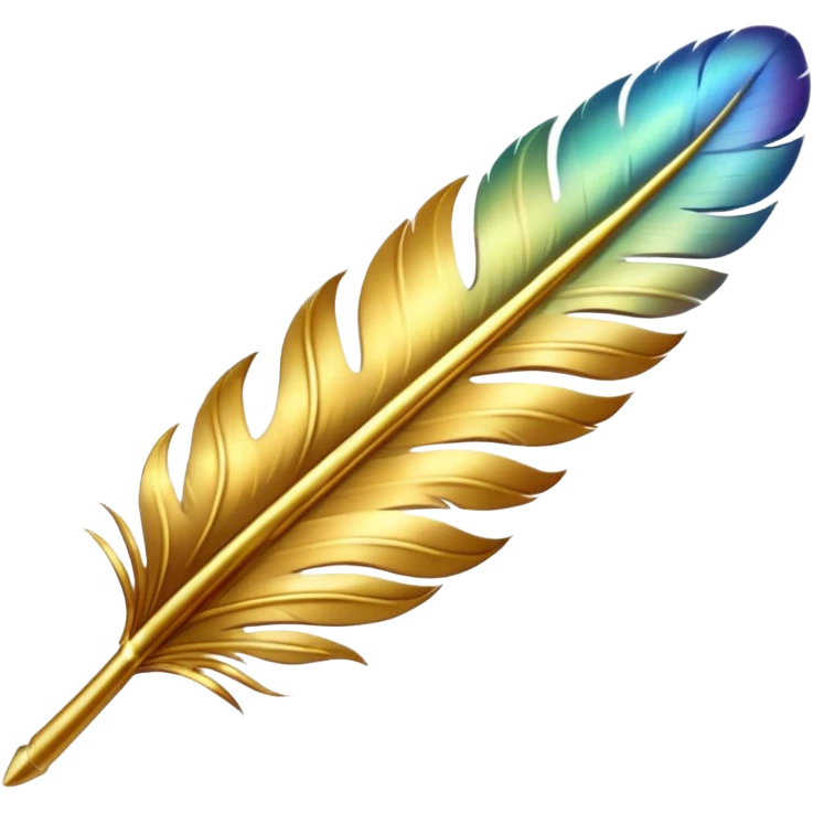 Create a golden feather emoji