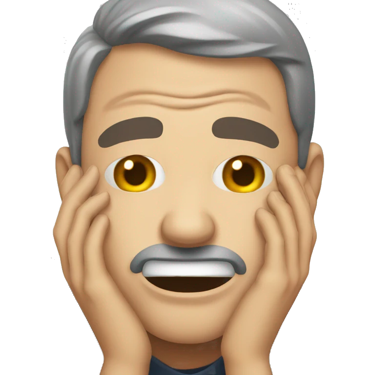 A man crying upside down emoji
