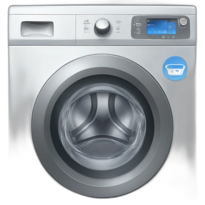 Washing machine with face emoji