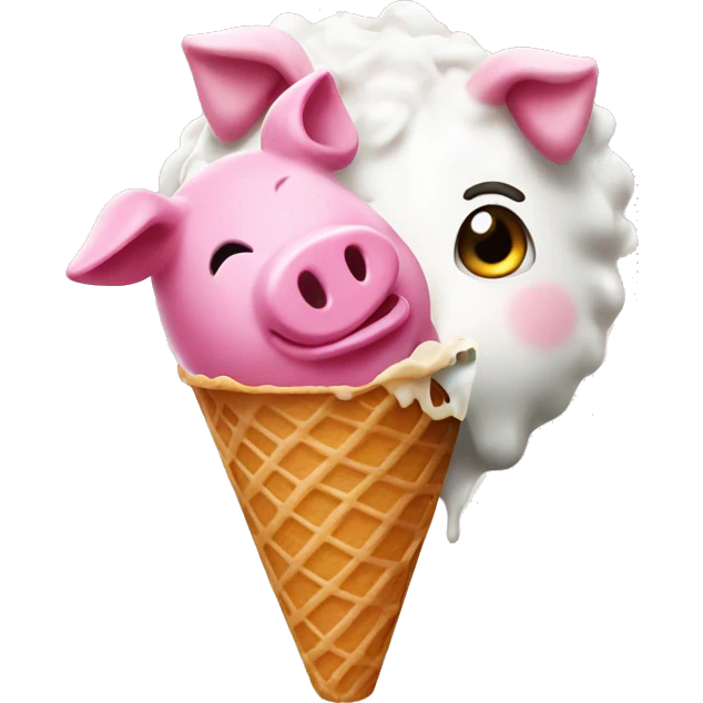 ice cream and piggy emoji