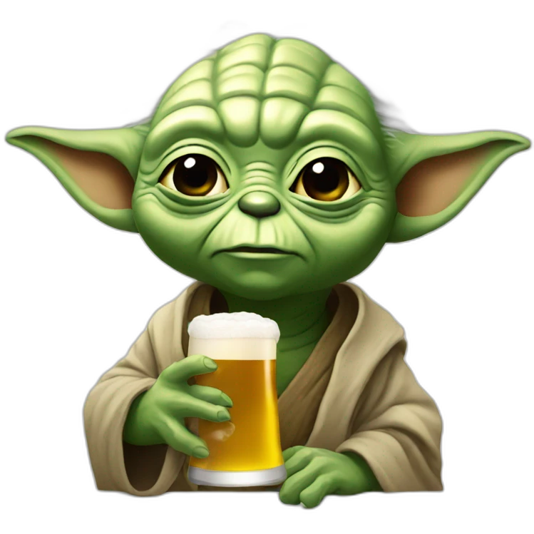 Yoda drinking beer  emoji