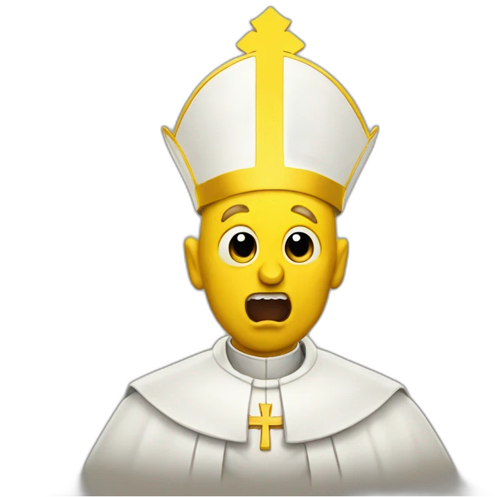 The Screaming yellow pope  emoji