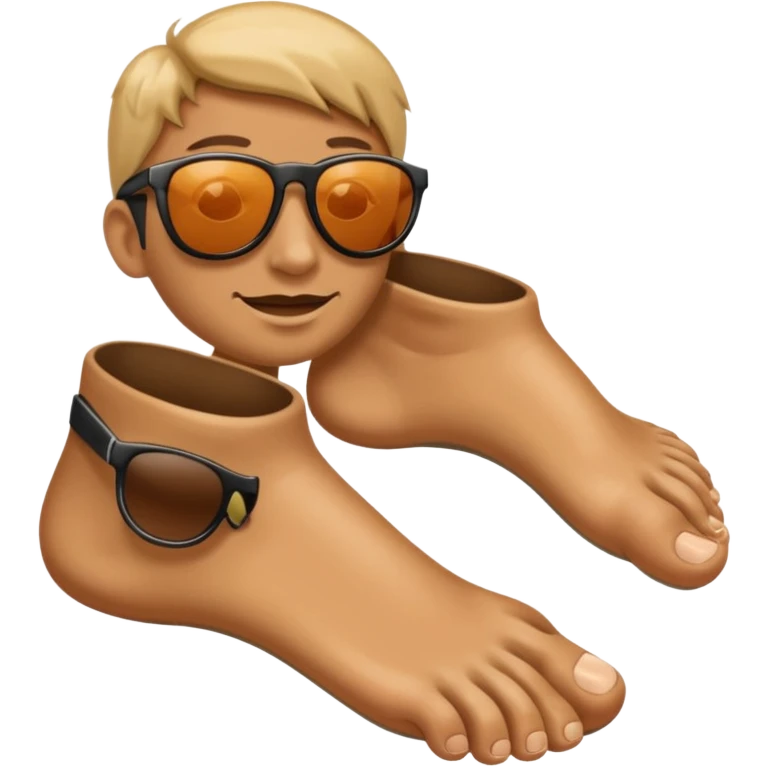 a foot wearing sunglasses emoji