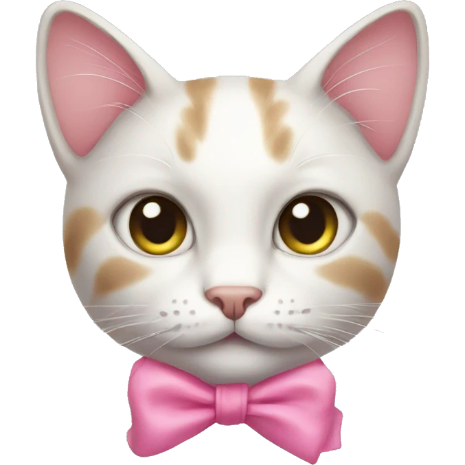 Cat with pink bow emoji