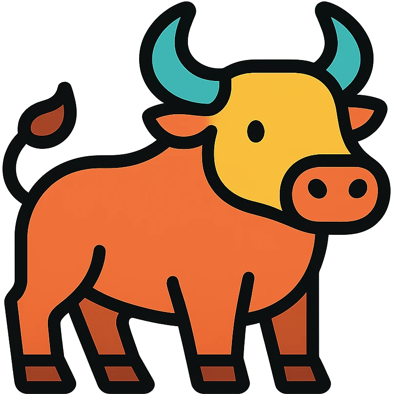 color outline icon of a steer bull emoji