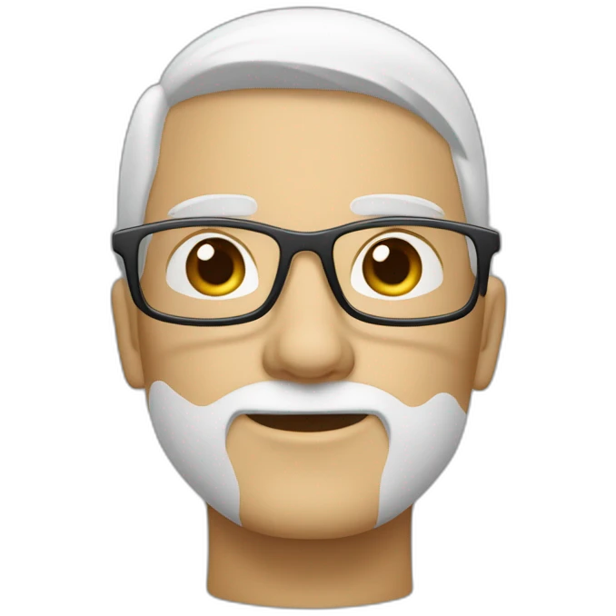 Quelqu’un avec des lunettes qui se coiffe sur les côtés et qui est blanc emoji
