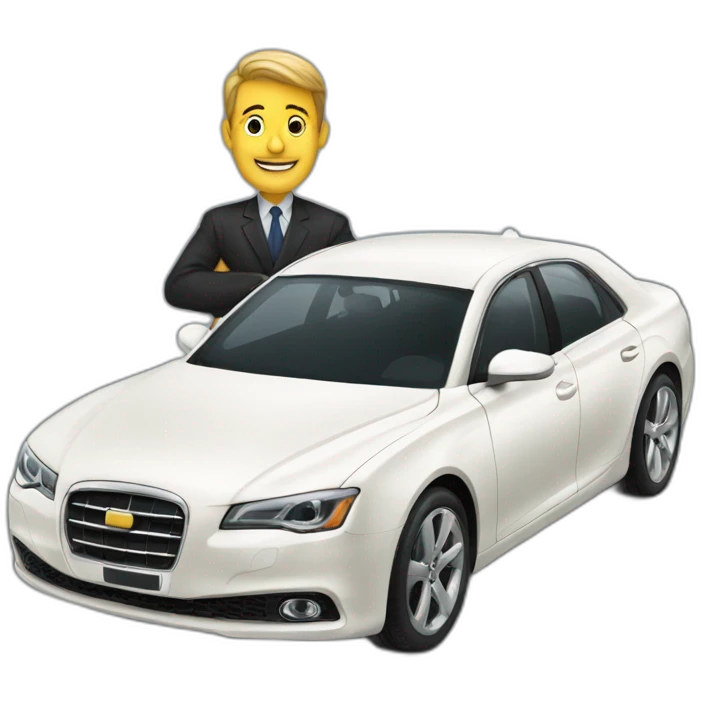 succesful man with a luxary car emoji