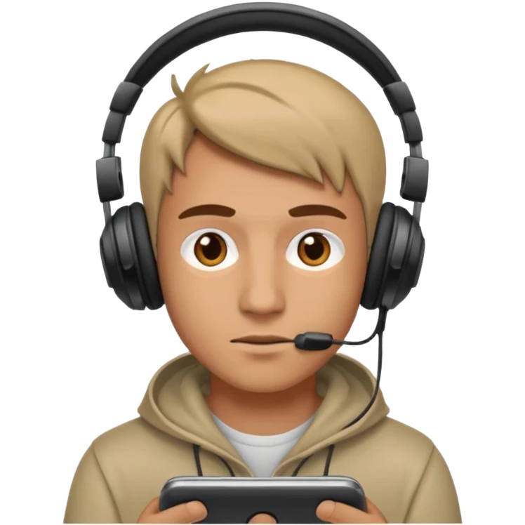 gaming with headphone men emoji