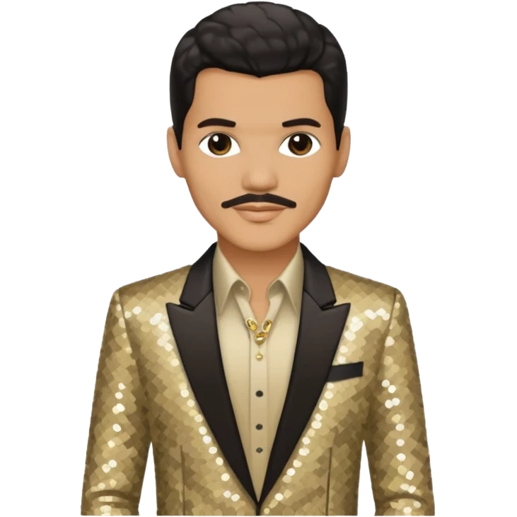 El DeBarge with dark brown hair, beige sequin outfit emoji