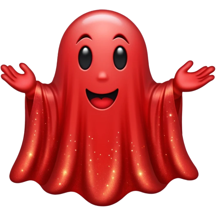 red glitter ghost emoji