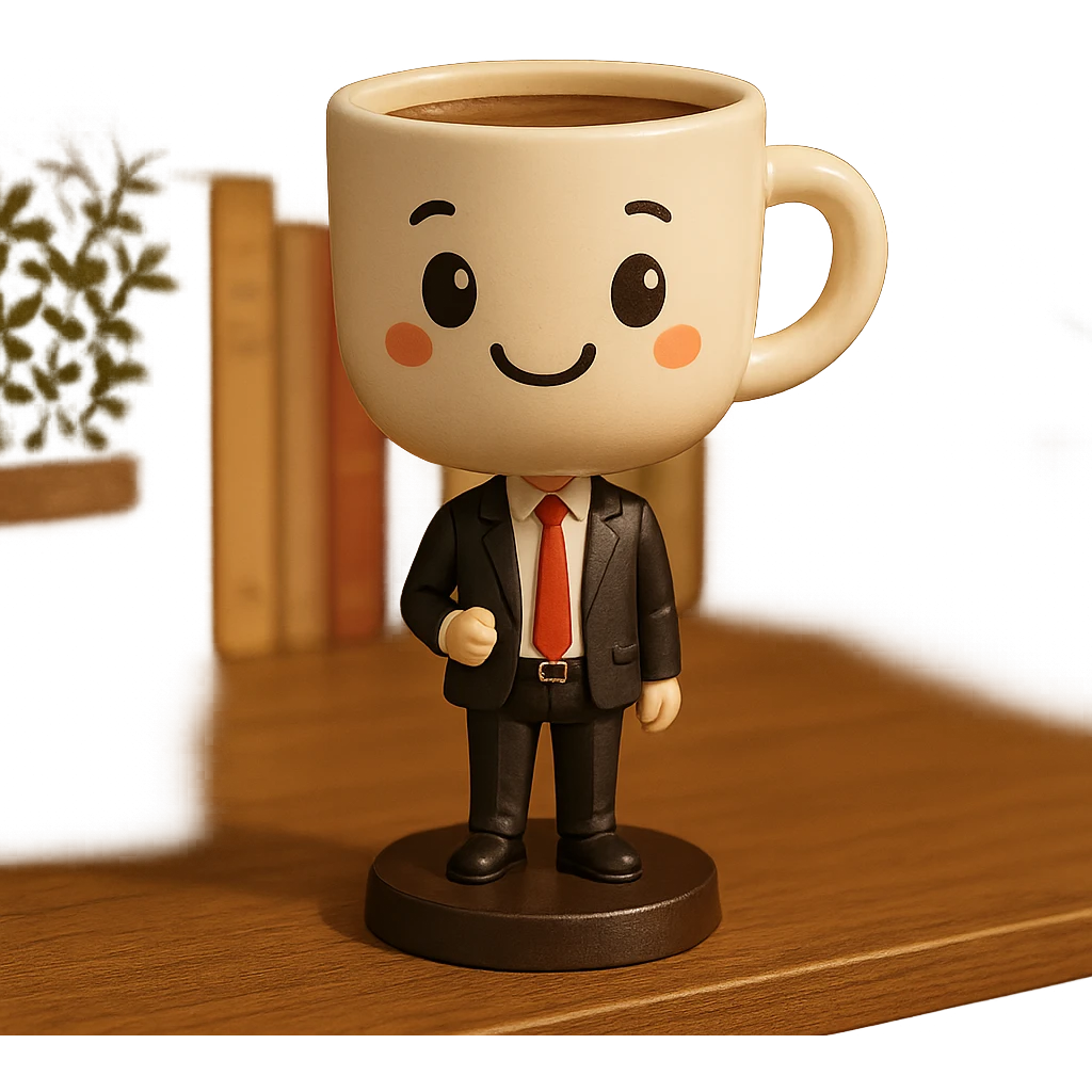 coffee cup with face emoji