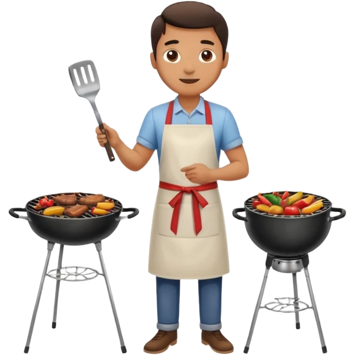 man cooking barbecue full-body emoji