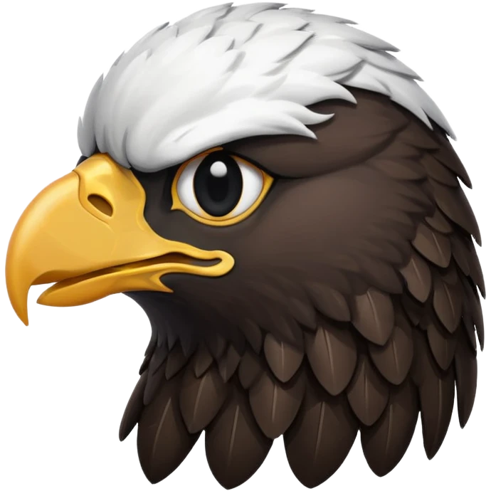 very simple and minimalistic whole body eagle emoji DOT eyes, only pupils, solid black , no iris, remove the white part of the eye emoji
