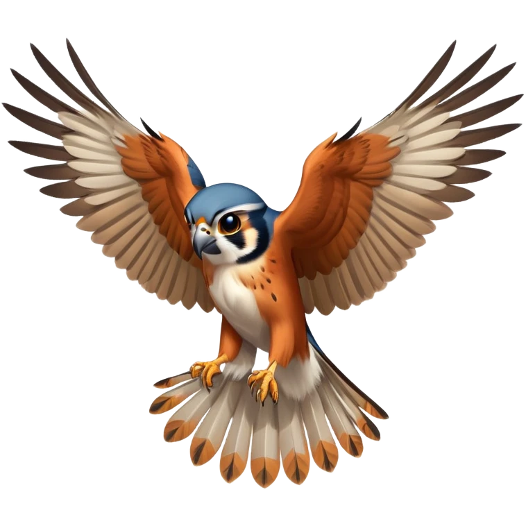 American kestrel with wings spread emoji