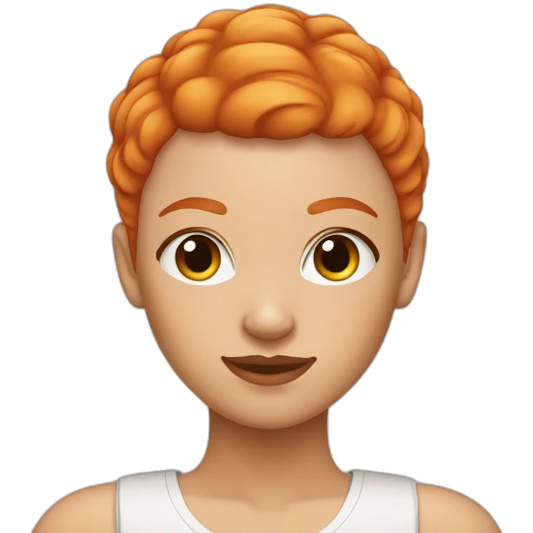 ginger buzzcut hair freekles girl emoji