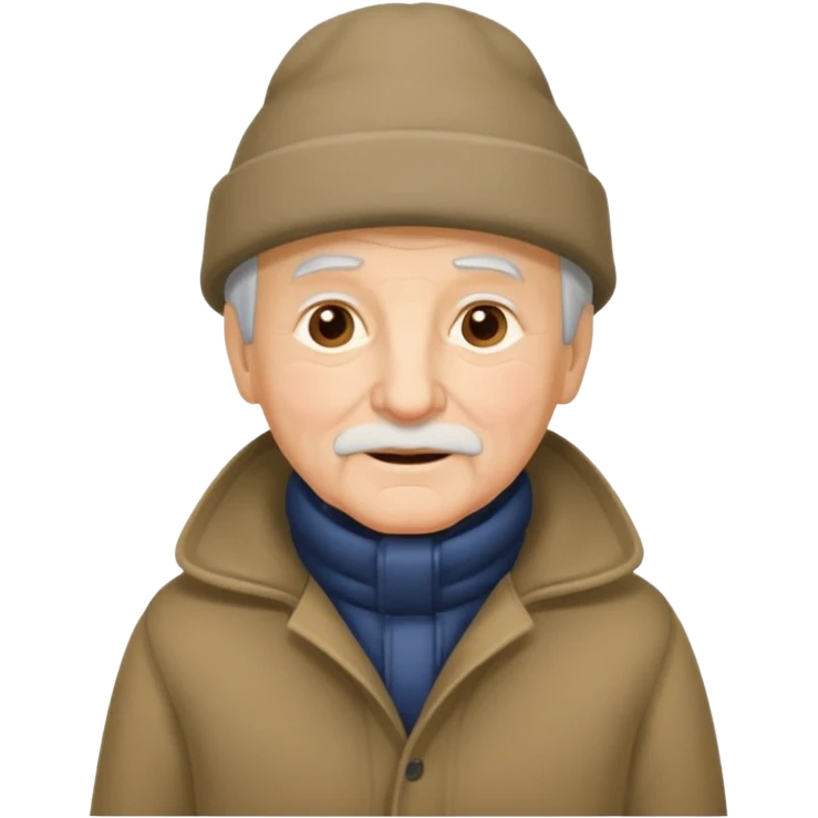 eldelry man with winter clothes emoji