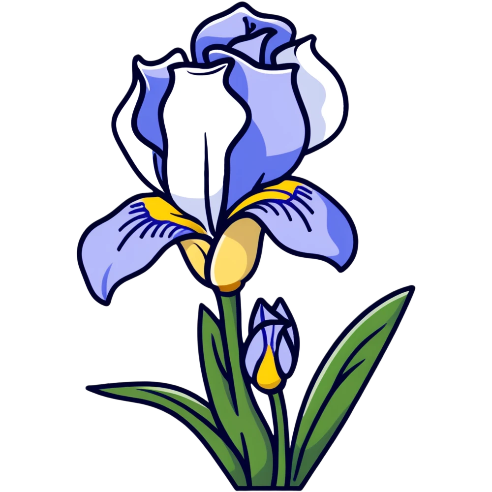 blue flag iris flower emoji