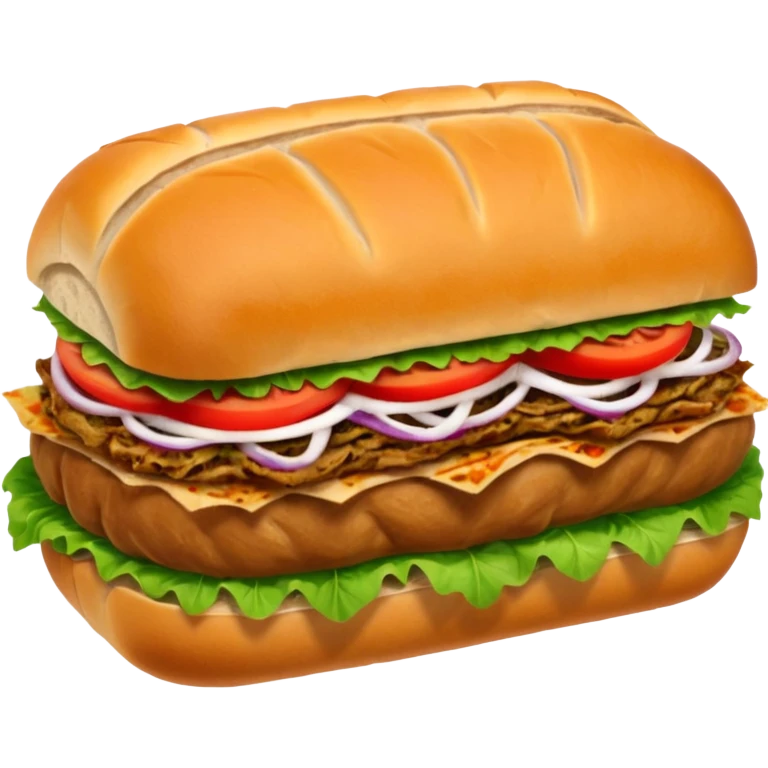 Döner‑Fladenbrot, frisch aufgebacken, leicht geröstet, gefüllt mit saftigem Dönerfleisch, knackigem Salat, Tomaten, Zwiebeln und Kräutersauce. Warme Food‑Fotografie, hohe Details, weiches Licht, Fokus auf Texturen, appetitlich, moderne Restaurant‑Ästhetik, natürliche Farben. emoji