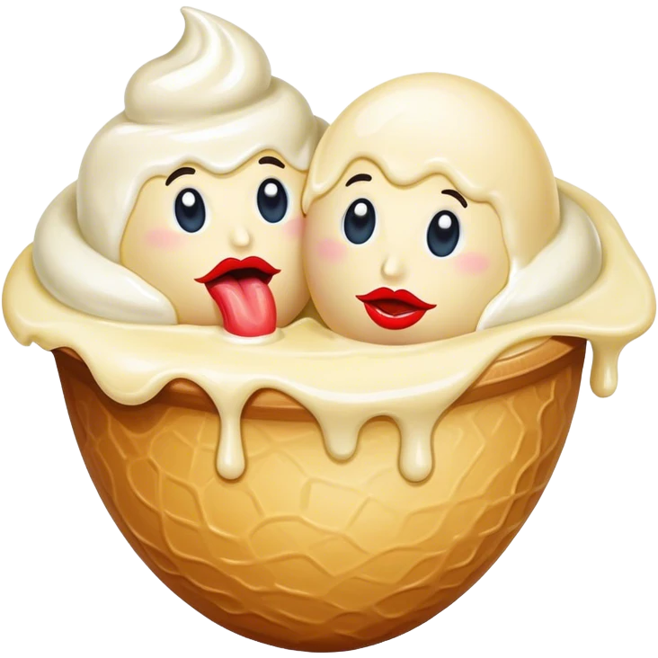 Lips with ice cream on it emoji