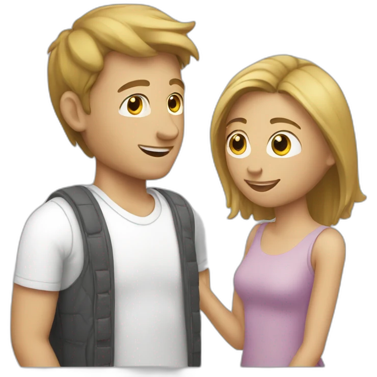 White Man chatting a woman emoji