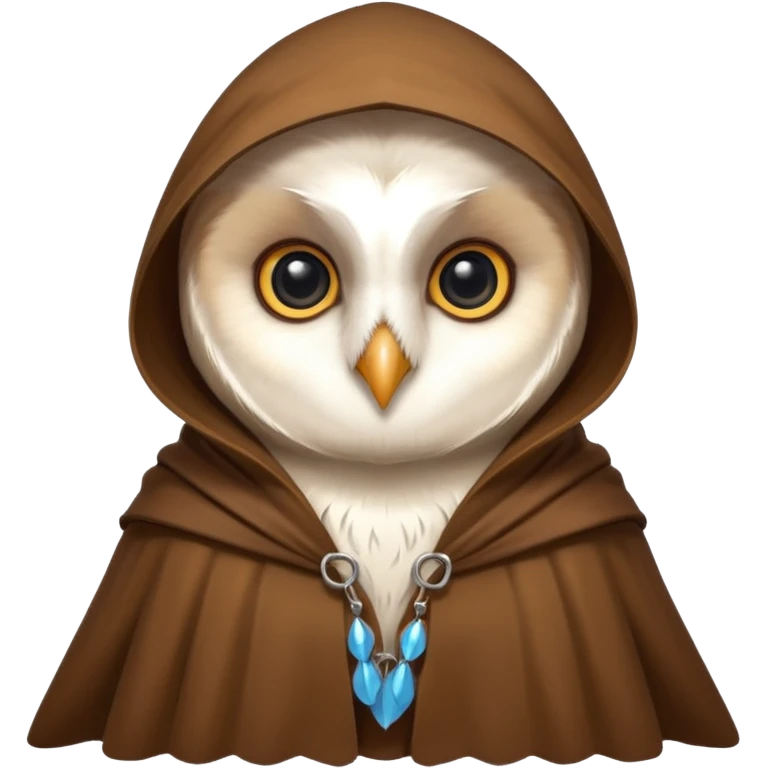 white barn owl in brown cloak emoji