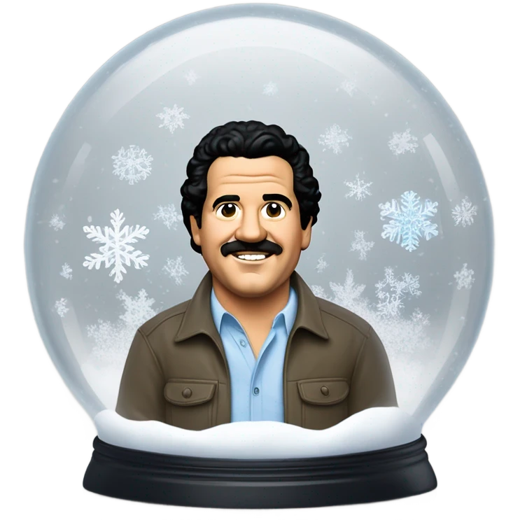 pablo escobar in snowing ball emoji