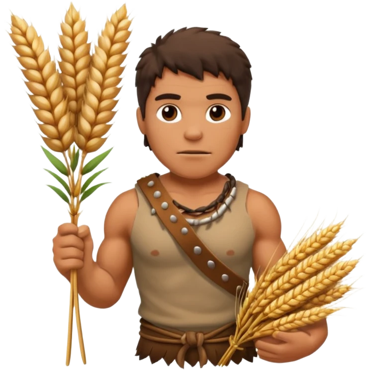 Stone age man  with Wheat Bundle emoji