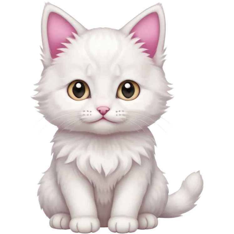 a sitting white kitten emoji