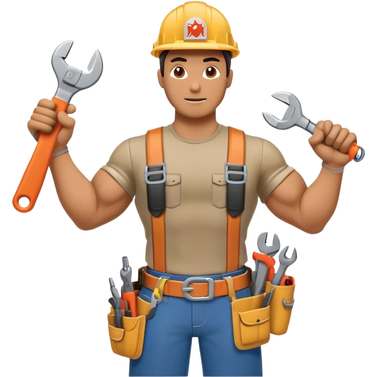 HVAC technician as an action figure logo emoji