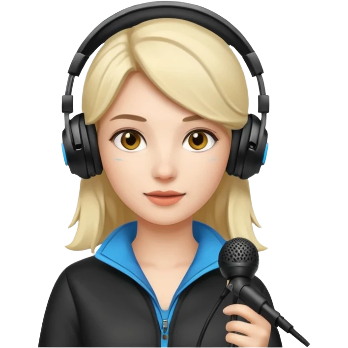 woman with gaming headset mic emoji
