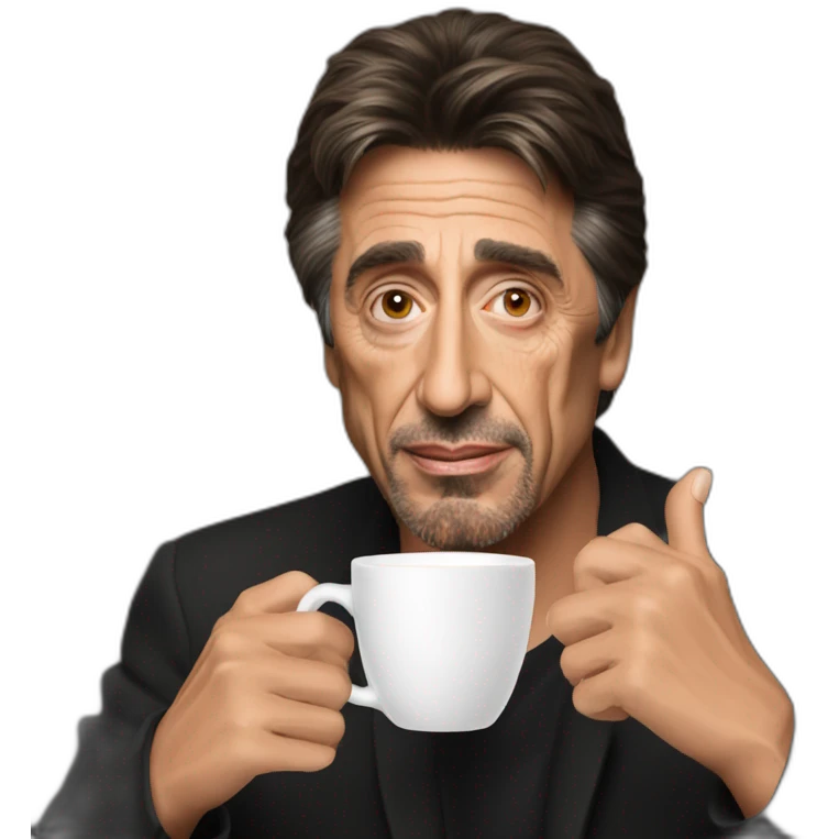 Al Pacino drinking cappuccino emoji