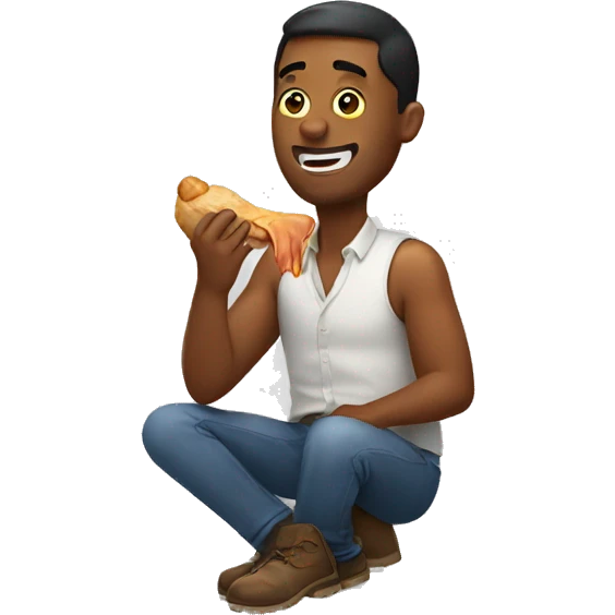 men eating chicken emoji