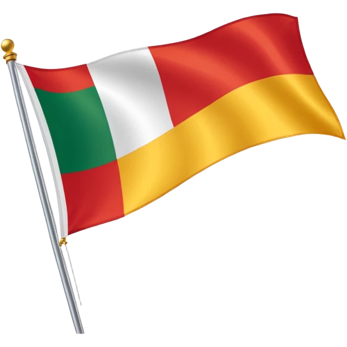 Red, white, and golden yellow tricolour flag inspired by the flag of Italy emoji