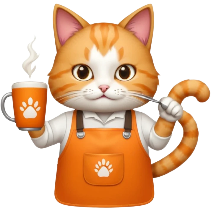 Cat barista fighting crime emoji