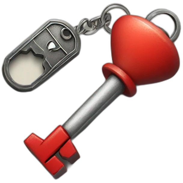 Old silver key and red buoy key ring emoji